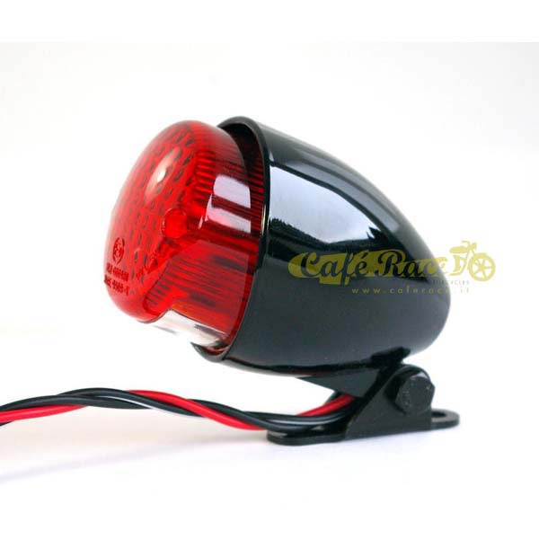 Faro fanale posteriore TEXAS nero moto custom cafe racer harley davidson