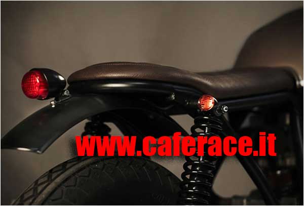 Faro fanale posteriore TEXAS nero moto custom cafe racer harley davidson