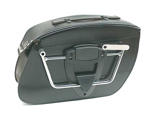 Paar 40-l-Motorrad-Seitentaschen mit Nieten, Click-Fix-Schnellverschluss mit Schlüssel