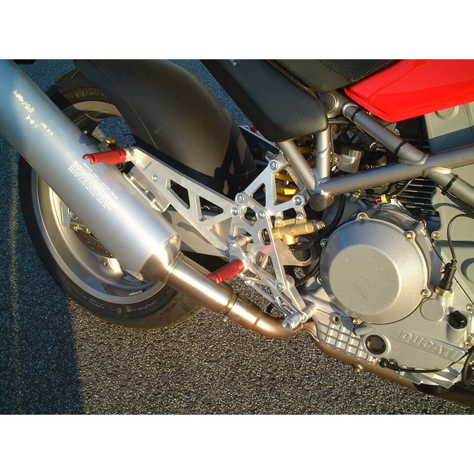 Supporti staffe nere LSL arretramento pedane passeggero Ducati Monster S4