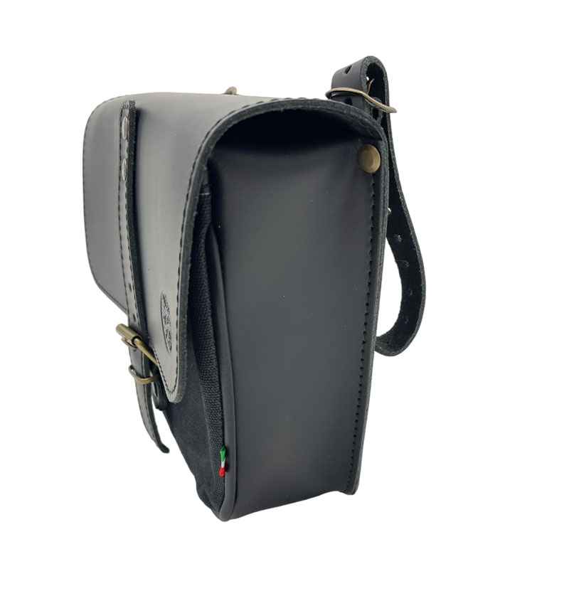 Sac De Flanc Moto En Cuir Et Coton Ciré Pour Guzzi V7 III / V7 850 / V9 - Neuf