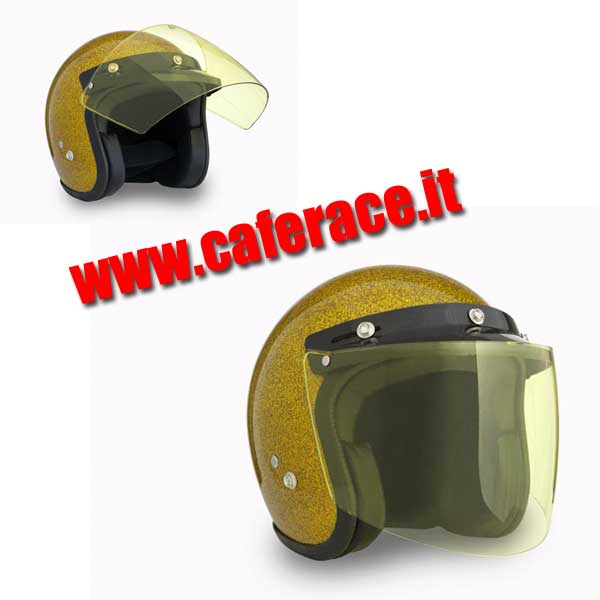 Visiera Flip - Up Gialla in policarbonato con fissaggio 3 bottoncini